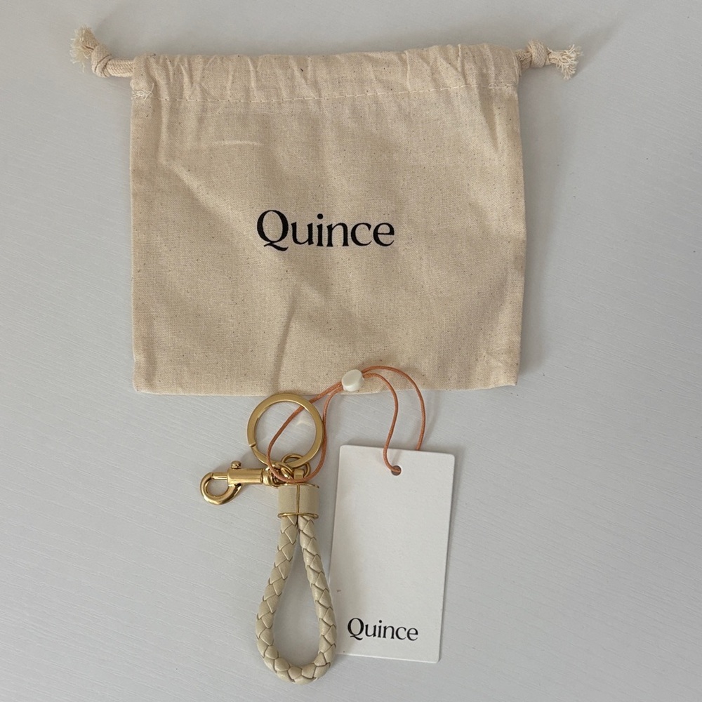 Quince Italian Leather Braided Key Ring